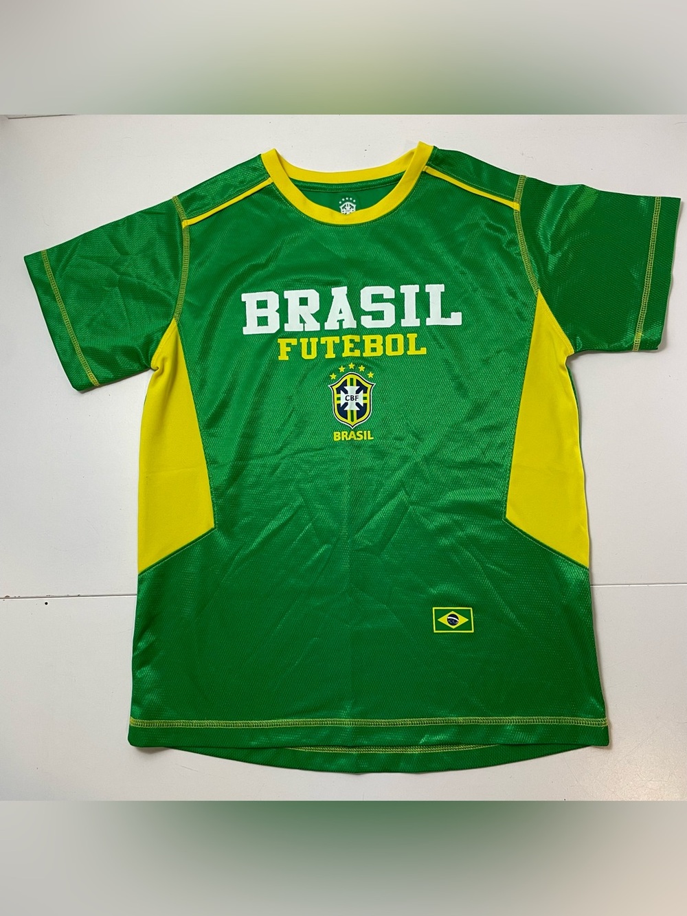 Brasil Futebol CBF Soccer Jersey Green Yellow Youth XL Official